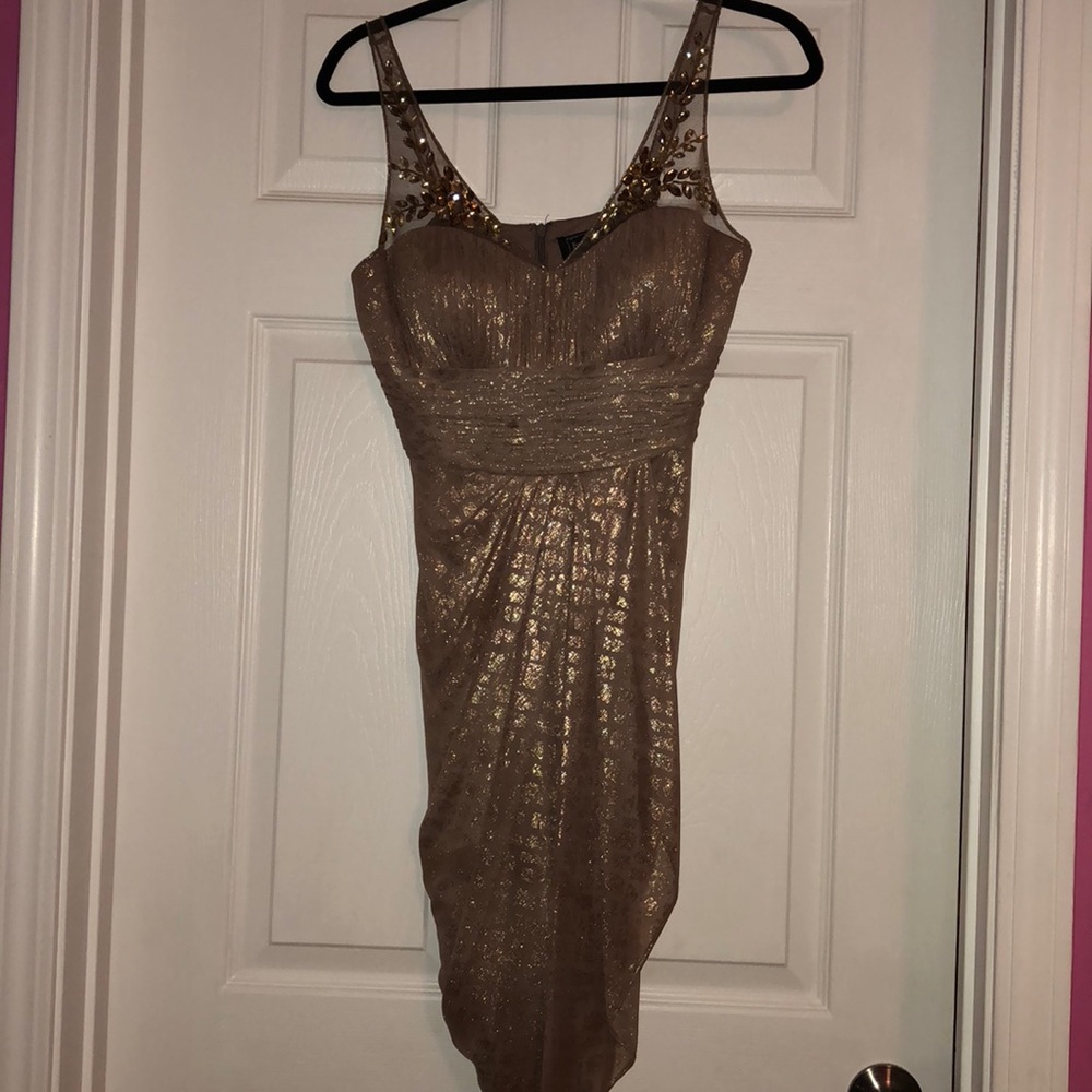 Tan beaded dress